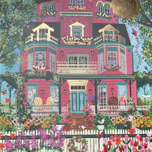 Galison Capeside Victorian 1000 Piece Foil Puzzle by Joy Laforme Complete - Picture 3 of 6